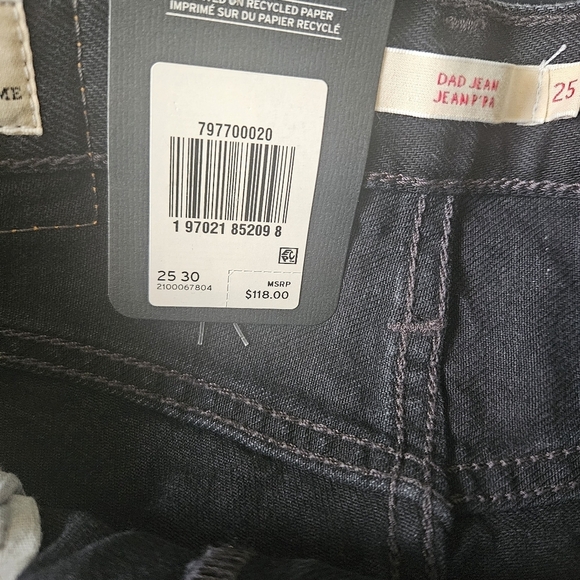 Levi's Black Dad Denim Jeans Size 25x30 - Picture 13 of 13